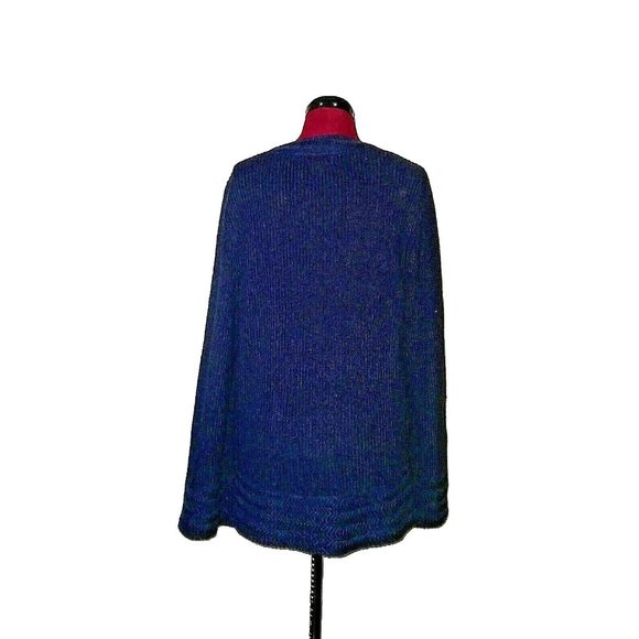 Style & Co. Womens Sweater Size Large Blue Boxy Pullover Textured - Picture 2 of 6